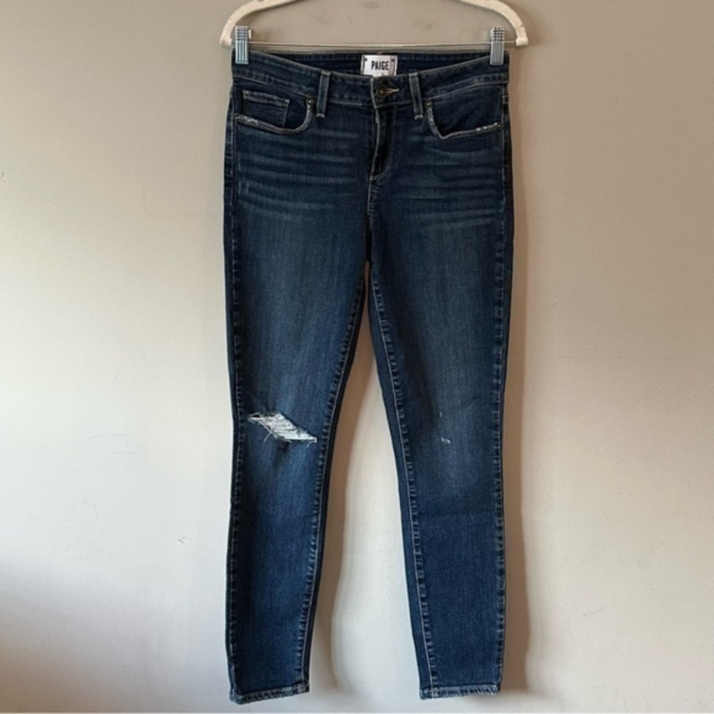 PAIGE Verdugo Ankle Destructed Denim size 28
